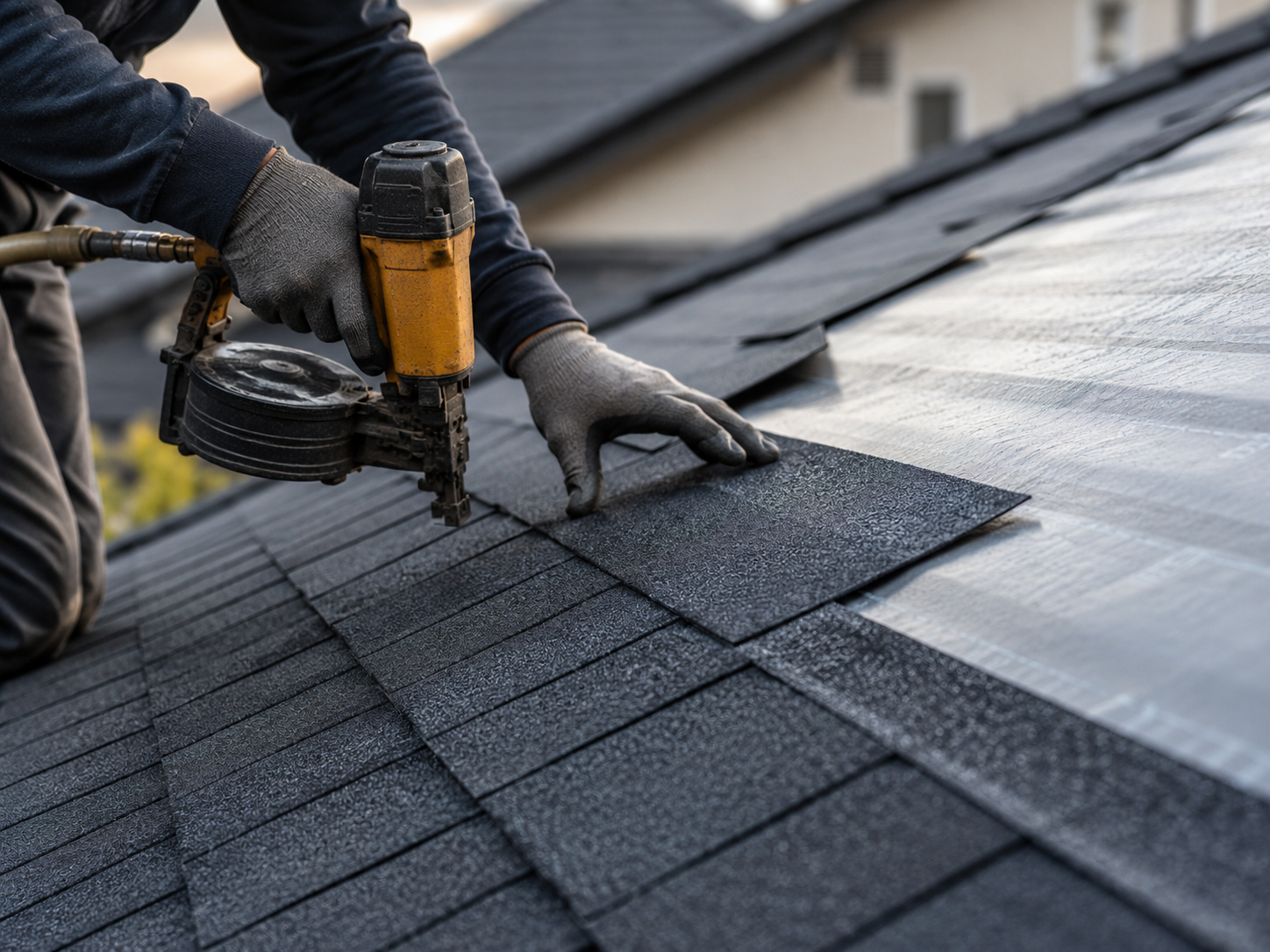 Crew installing new roof sheeting on a Brisbane home